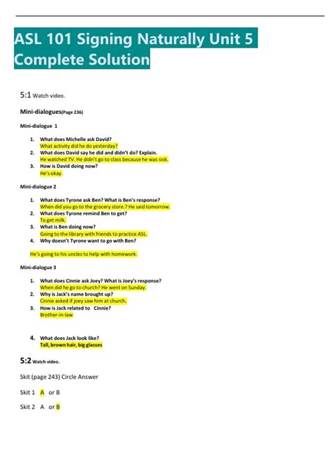 signing naturally answers unit 5 Ebook Doc