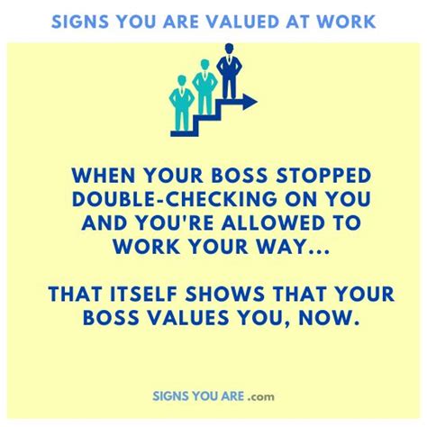 signs you are valued at work