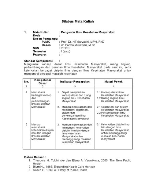 silabus mata kuliah * Doc