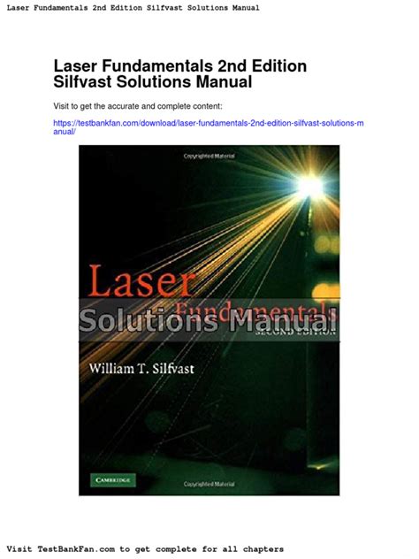 silfvast laser fundamentals solution manual Reader