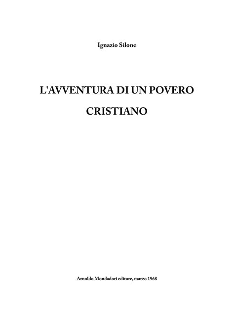 silone avventura povero cristiano pdf Epub