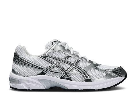 silver and white asics