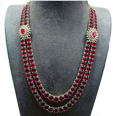 silver ruby necklace