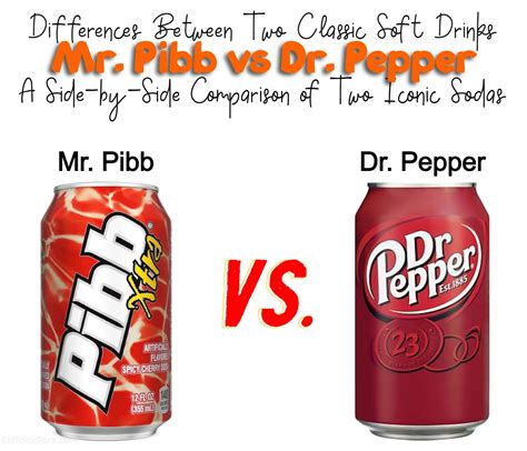 similarties and differences mr pibb vs dr pepper