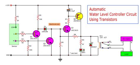 simple automatic water level controller circuit diagram PDF