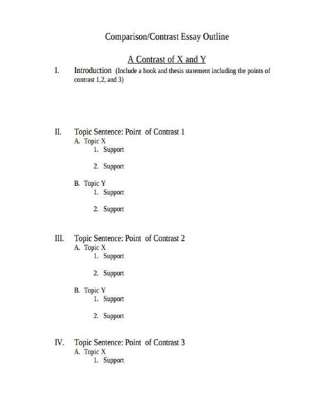 simple outline for a comparison essay Reader