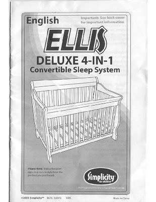 simplicity 4 1 crib instruction manual PDF