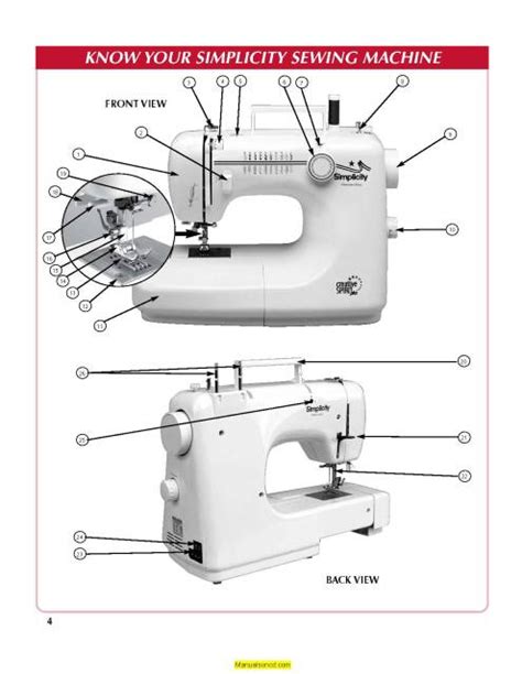 simplicity sewing machine manual free PDF