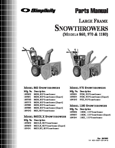 simplicity snowblower owners manual Reader