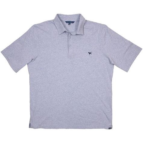 simply southern mens knit polo - hthr blue