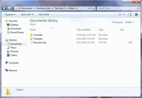 sims 3 mods folder