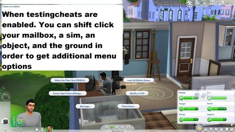 sims 4 cheats testing