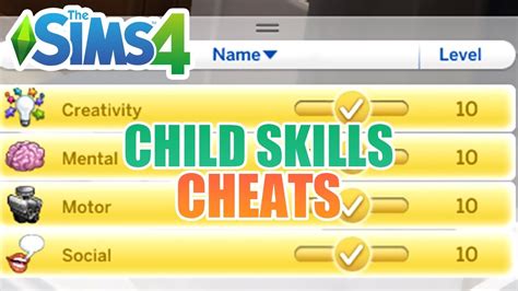 sims 4 child skill cheats