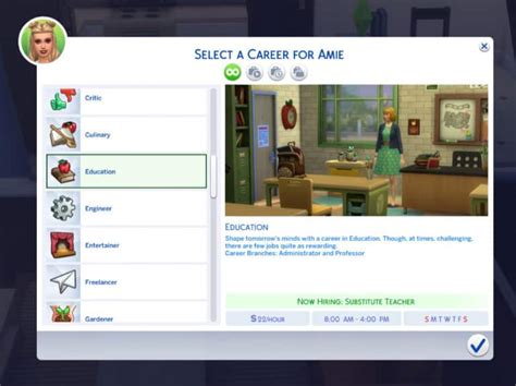 sims 4 education career