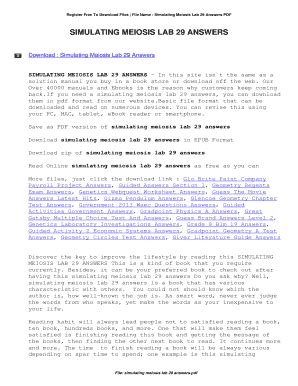 simulating meiosis lab 29 with answers Reader