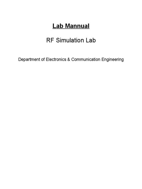 simulation lab manual pdf Epub