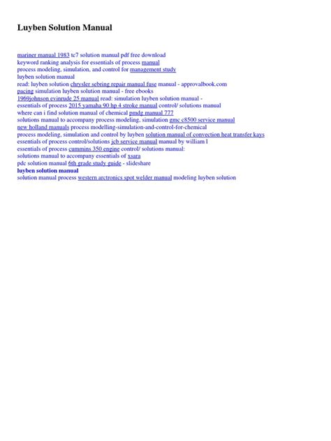 simulation luyben solution manual Reader