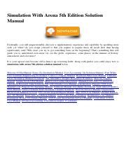simulation with arena 5th edition solution manual Epub
