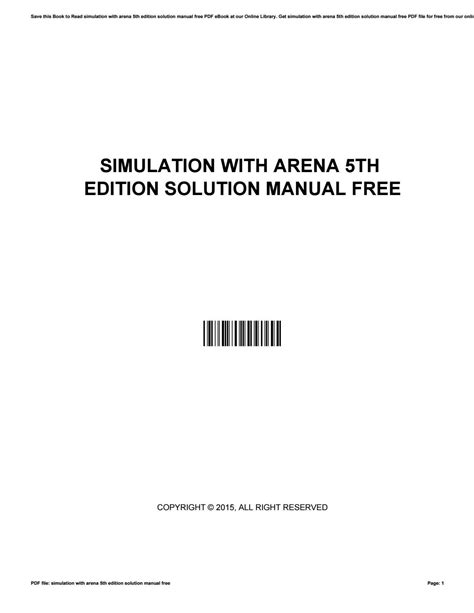 simulation with arena 5th edition solutions PDF