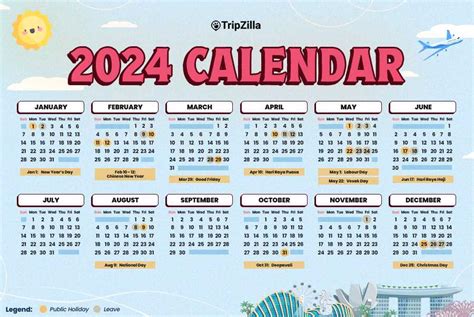 singapore calendar 2024 with public holidays