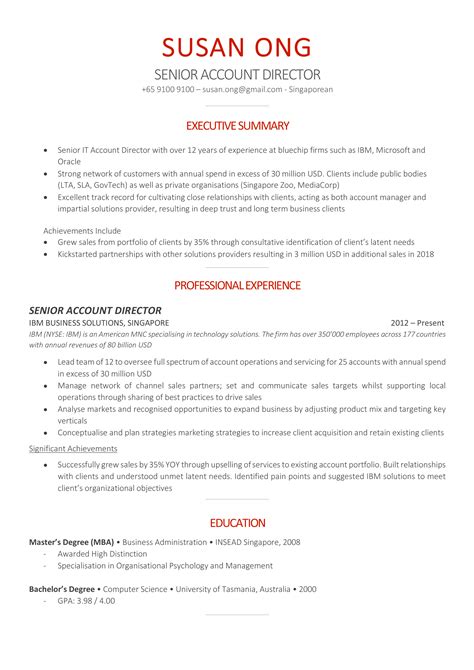 singapore resume format pdf