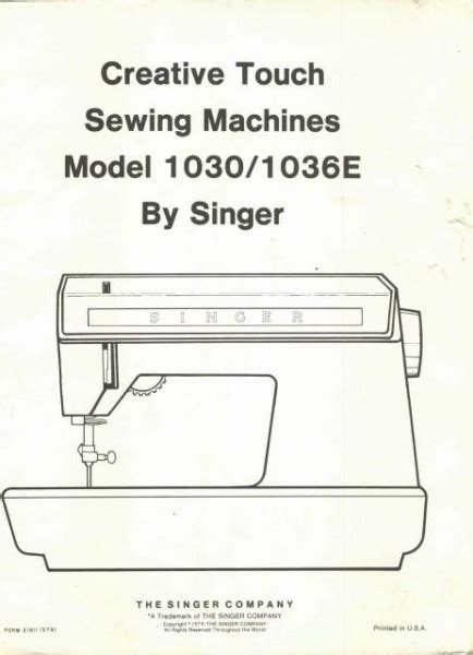 singer 1036 sewing machine manual Epub