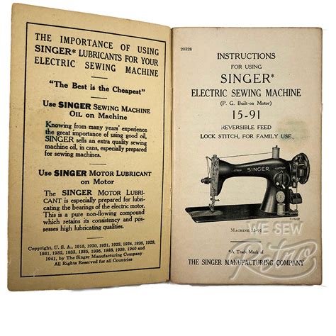 singer model15 treadle sewing machine manual Reader