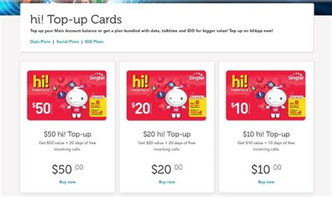 singtel hi card top up online