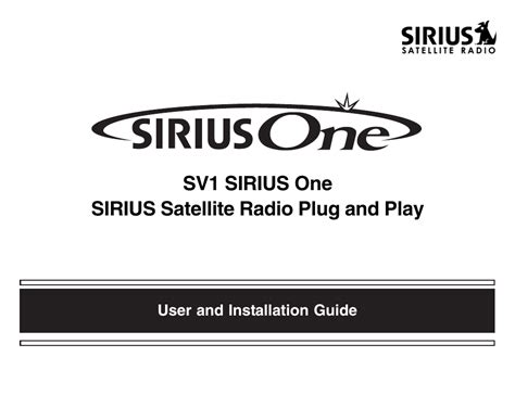 sirius sv1 satellite manual Reader