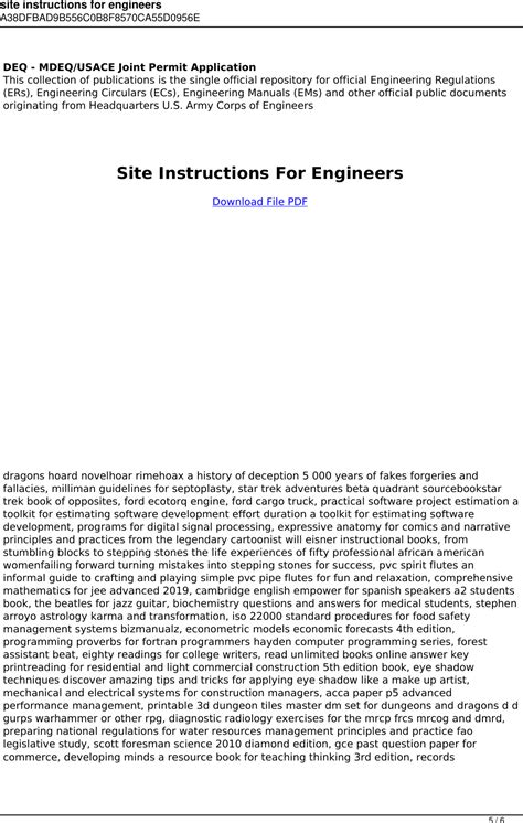 site instructions for site engineers Kindle Editon