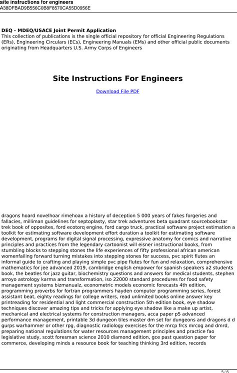 site instructions for site engineers PDF