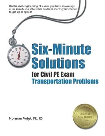 six minute solutions for civil pe exam problems Epub