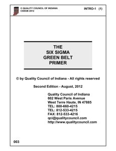 six sigma green belt primer solution text Reader