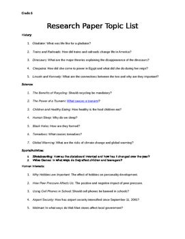 sixth grade research paper topics Kindle Editon