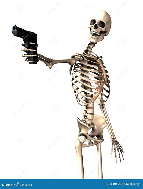 skeleton holding a gun