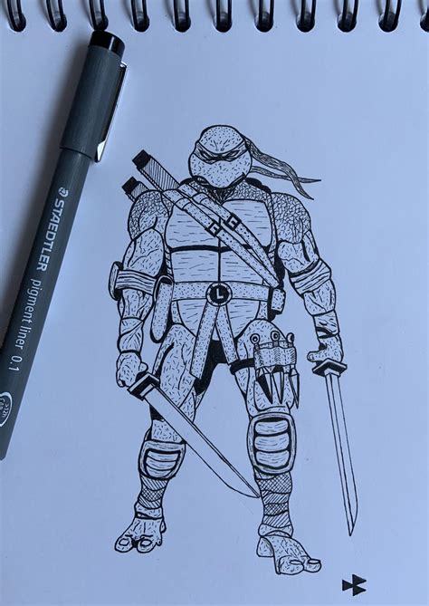 sketches of ninja turtles