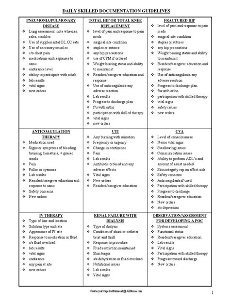 skilled nursing documentation cheat sheets Epub