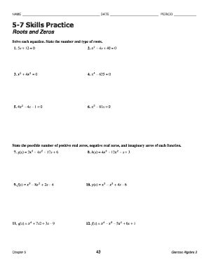 skills practice answer key roots and zeros Reader