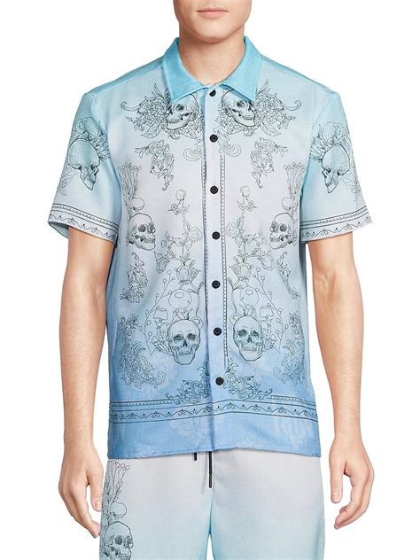 skull button down shirt