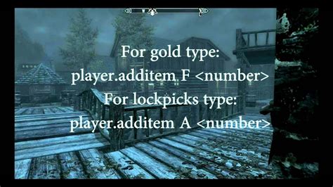 skyrim cheat code unlimited gold