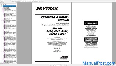 skytrak 80036 service manual Epub