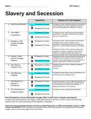 slavery and secession guided answer key Reader