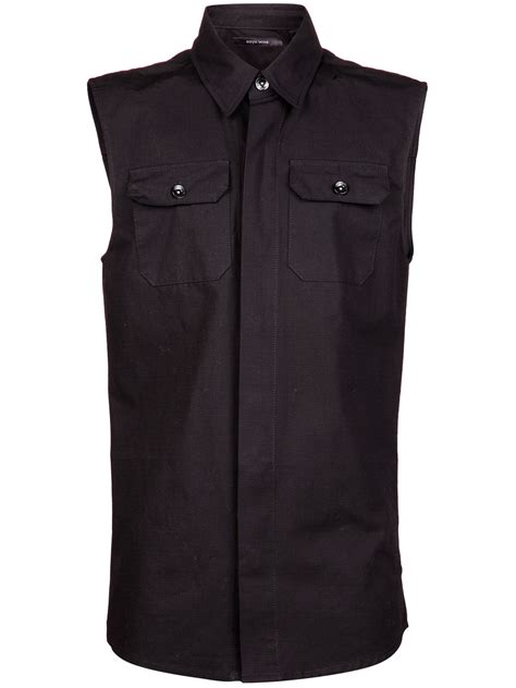 sleeveless button up shirt