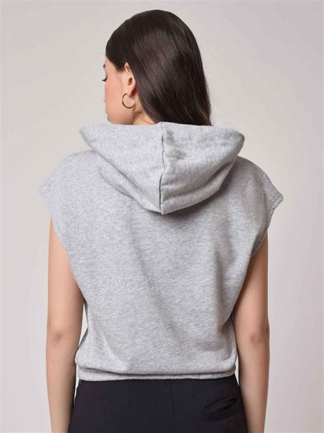 sleeveless hooded sweatshirt women's