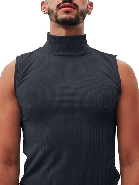 sleeveless turtleneck compression shirt