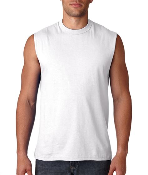 sleeveless white shirt men's