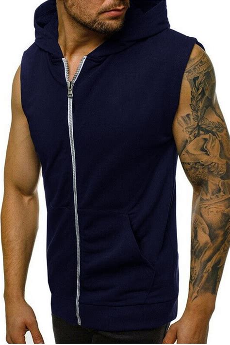 sleeveless zip up sweatshirt