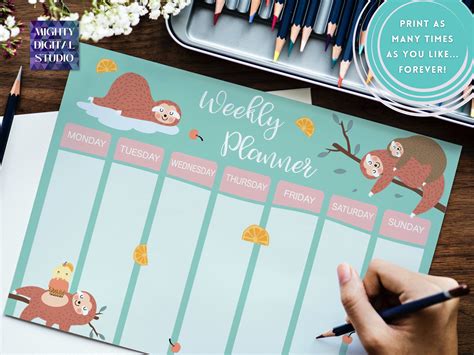 sloths weekly planner 2016 calendar Epub