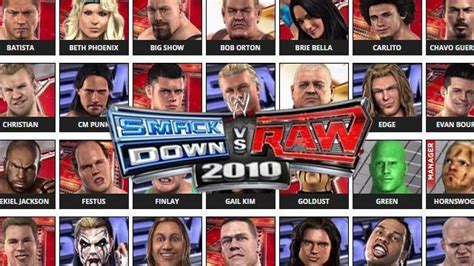 smackdown vs raw 2010 roster