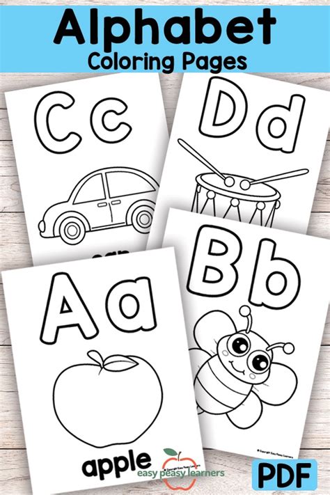 smart preschoolers kindergarten alphabet coloring PDF